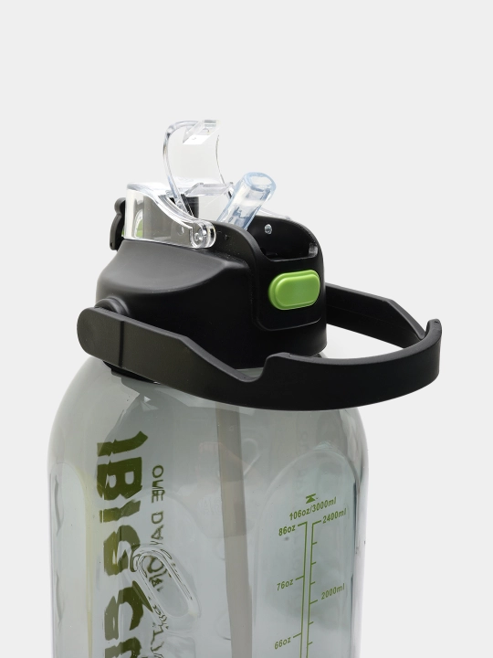 Suv va ichimliklar uchun trubkali katta butilka, 3000 ml, BIG Cup