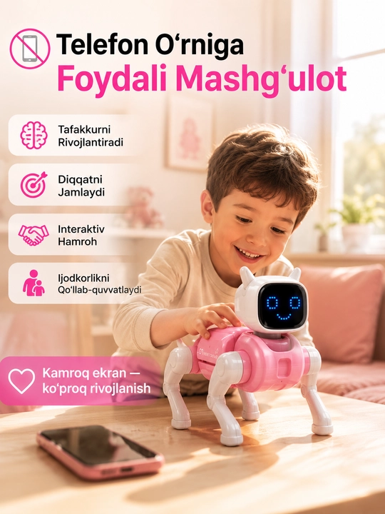 Умная Робот Собака D11, Голосовые Команды, Пульт, Bluetooth, Робот для Детей