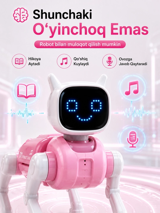Умная Робот Собака D11, Голосовые Команды, Пульт, Bluetooth, Робот для Детей