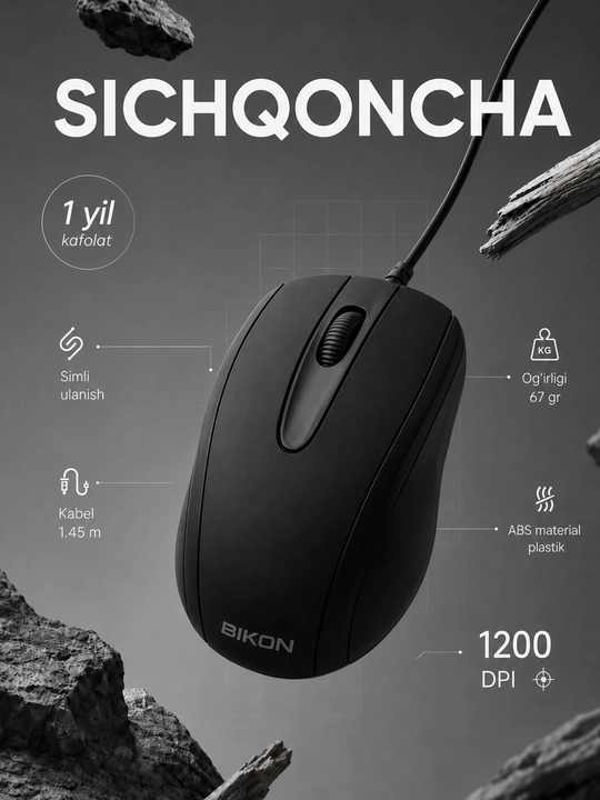 Simli klaviatura va sichqoncha BIKON