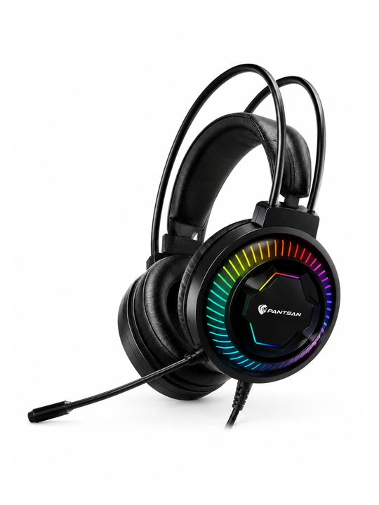 Игровая проводная гарнитура PANTSAN PSH-400 с RGB, микрофоном, 3.5 мм