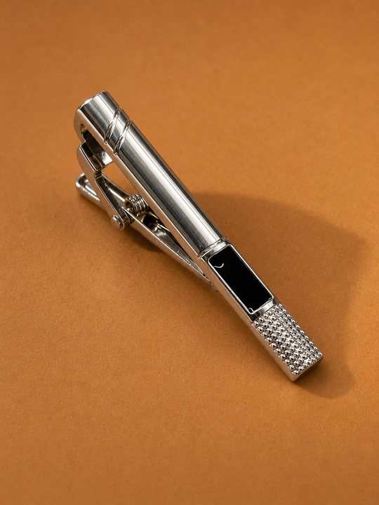 Металлический зажим для галстука Tie Clip, серебристый или золотистый, стандарт