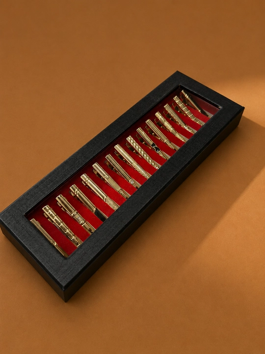 Металлический зажим для галстука Tie Clip, серебристый или золотистый, стандарт