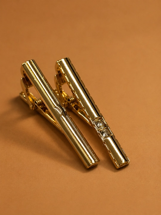 Металлический зажим для галстука Tie Clip, серебристый или золотистый, стандарт