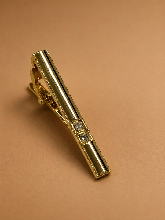 Металлический зажим для галстука Tie Clip, серебристый или золотистый, стандарт