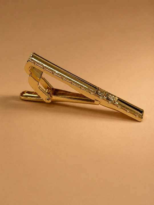 Металлический зажим для галстука Tie Clip, серебристый или золотистый, стандарт