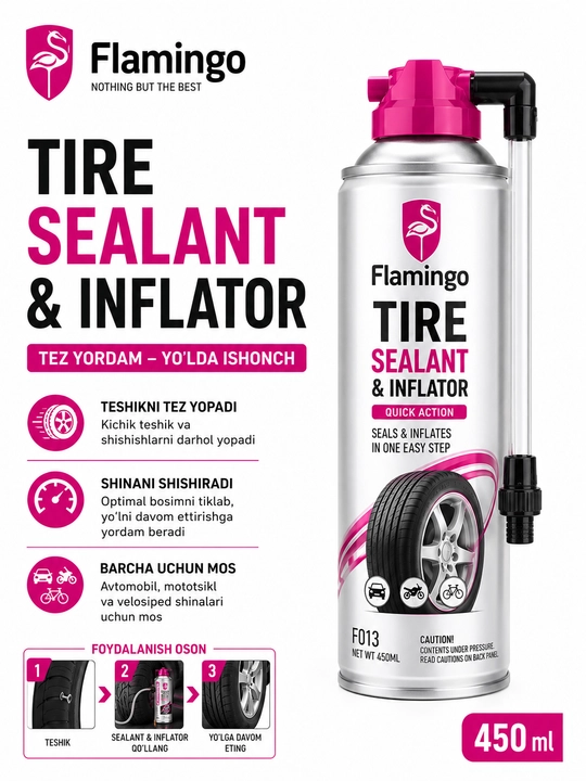 Flamingo Tire Sealant & Inflator 450