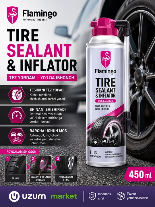 Flamingo Tire Sealant & Inflator 450