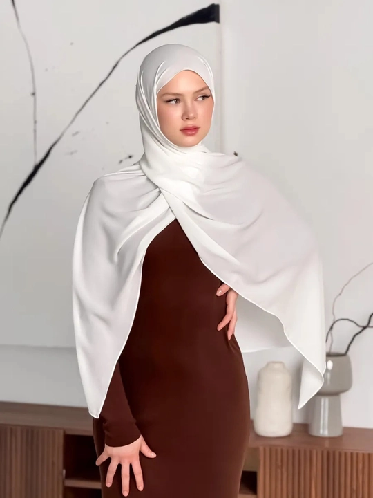 Shifonli sharf, hijob, ro'mollar va sharflar, kalakonchikli, bobon sharf, 170x70 - 
