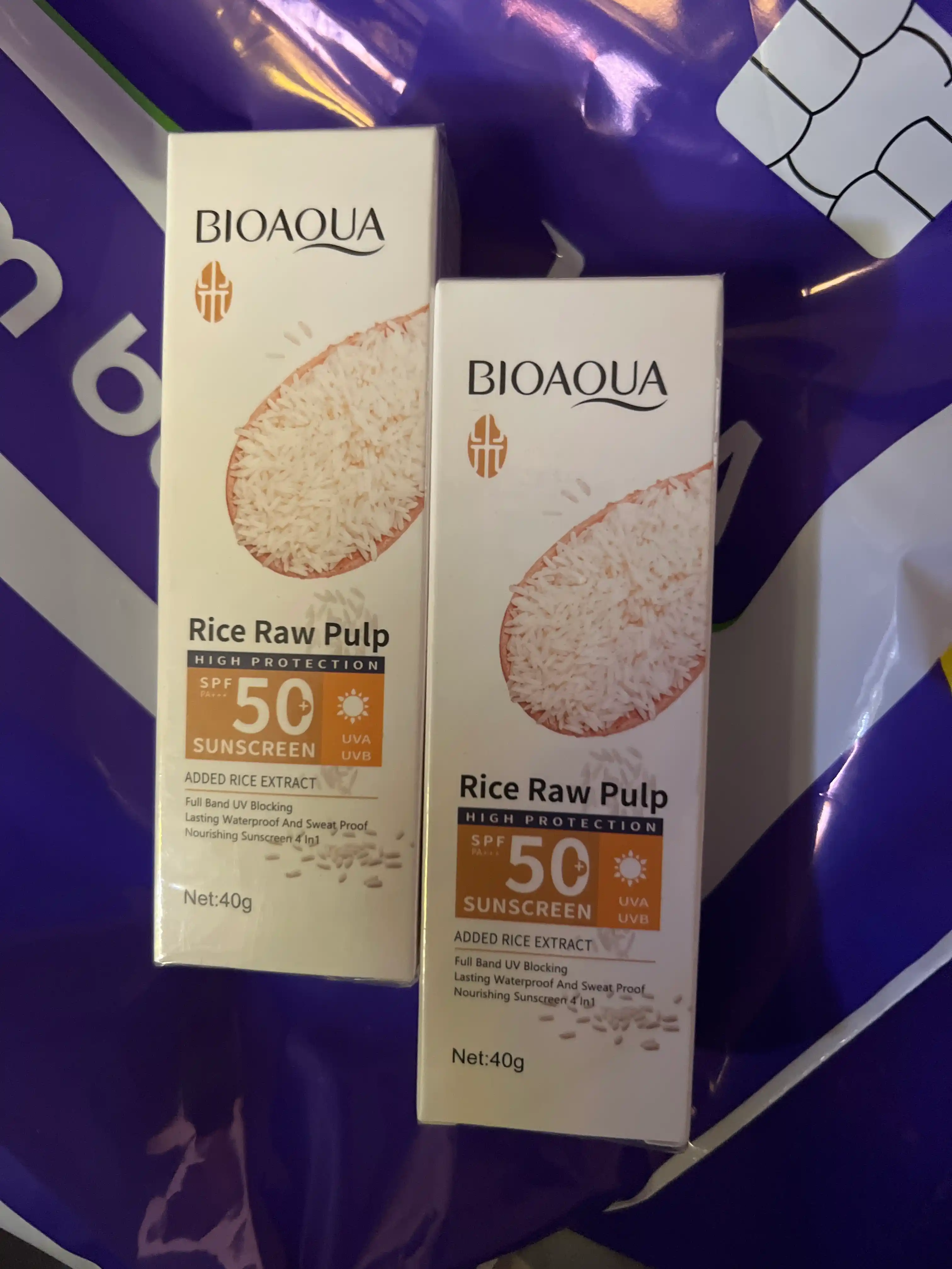 SPF50+ PA+++ / BIOAQUA - Солнцезащитный крем на основе рисового экстракта 40 г