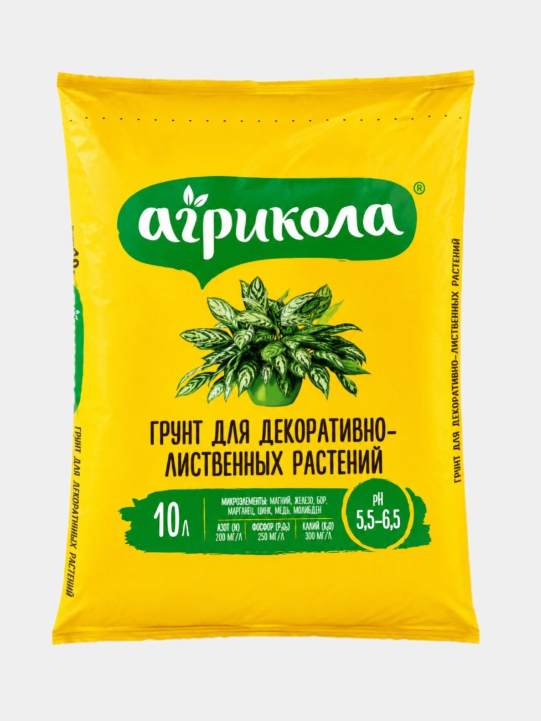 Agricola dekorativ-bargli o‘simliklar uchun tuproq, mikroelementli, 5 l / 10 l