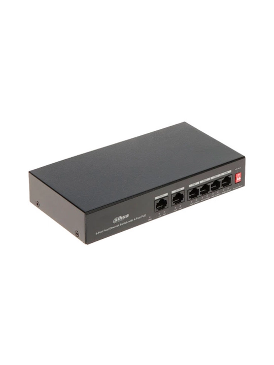 PoE kommutator Dahua DH-PFS3006-4ET-36, 4 ta PoE + 2 ta Uplink, 36 Vt - 