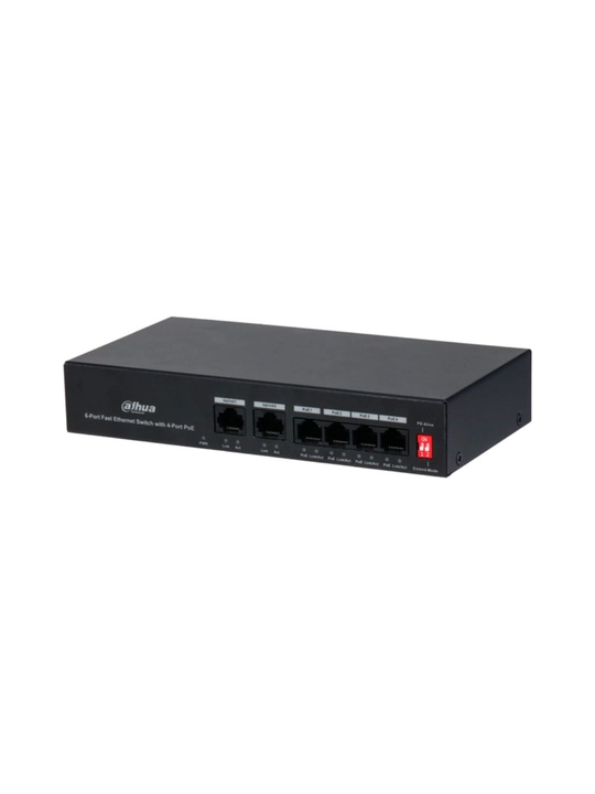 PoE kommutator Dahua DH-PFS3006-4ET-36, 4 ta PoE + 2 ta Uplink, 36 Vt