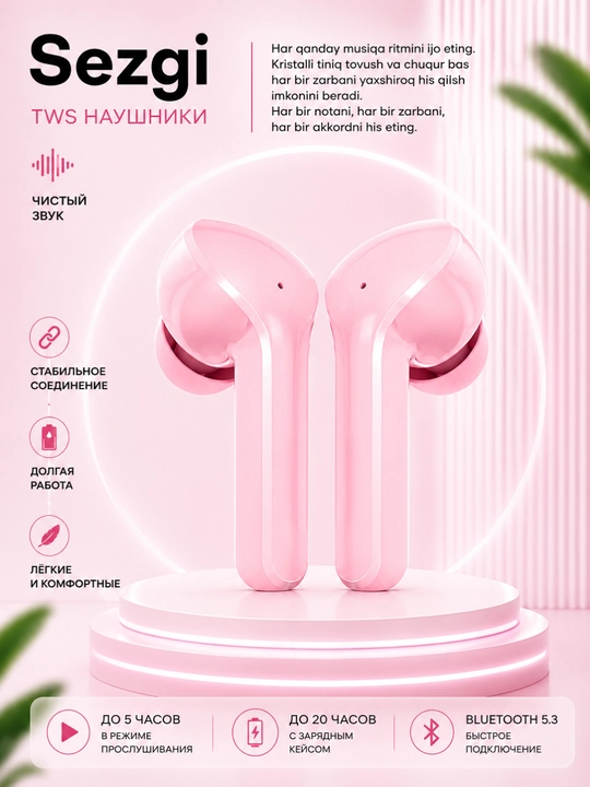 Tws simsiz quloqchin led displeyli zaryadlash keysi bilan oq