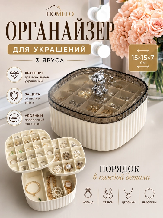 Органайзер для косметики, органайзер для кистей, органайзер для расчёсок - 
