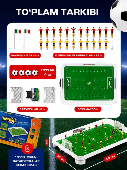Stol futboli bolalar va oila uchun, mini stol o'yinlari