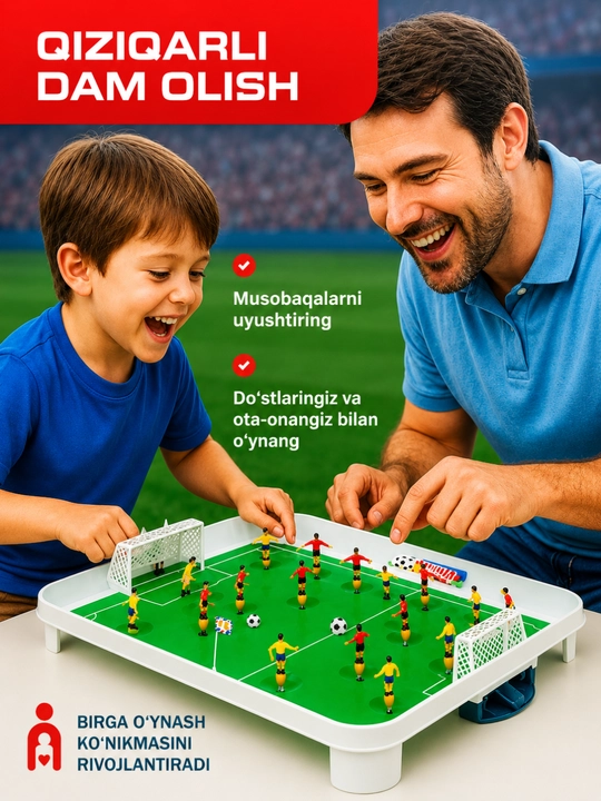 Stol futboli bolalar va oila uchun, mini stol o'yinlari
