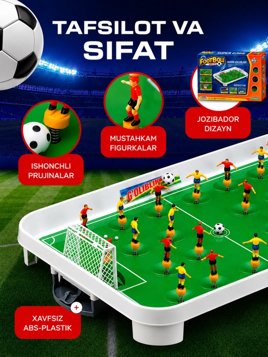 Stol futboli bolalar va oila uchun, mini stol o'yinlari