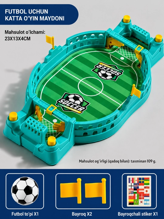 Stol futboli bolalar va oila uchun, mini stol o'yinlari