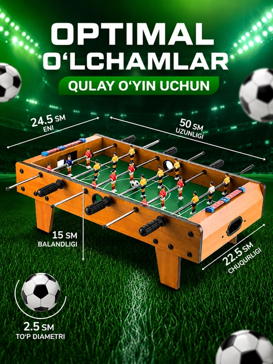 Stol futboli bolalar va oila uchun, mini stol o'yinlari