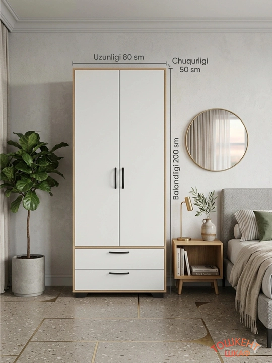 Rossiyada ishlab chiqarilgan LDSPdan Comfort ixcham va keng shkafi