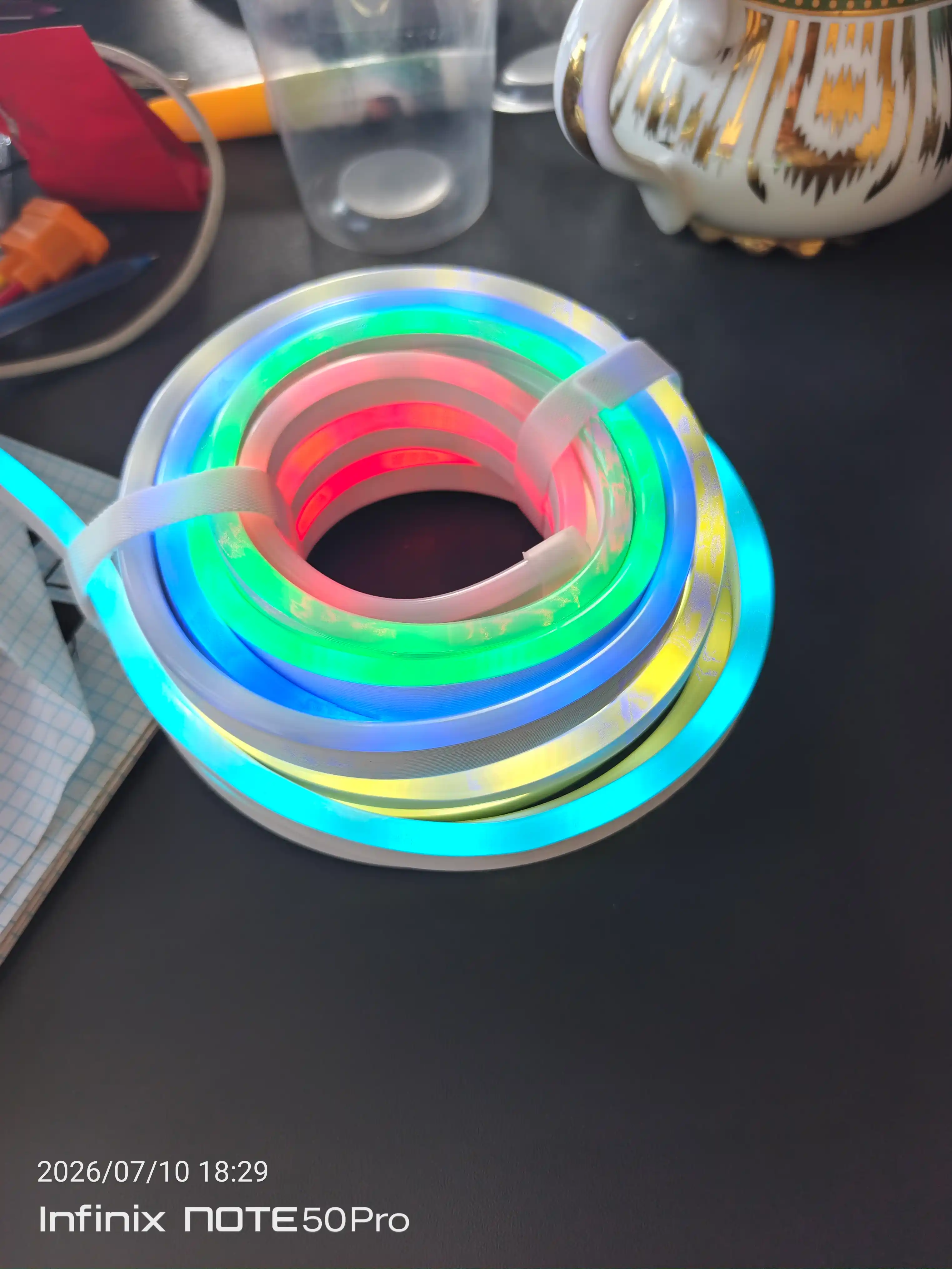 LED, lenta, Smart, RGB IC Neon 5m USB, TESS, pult va ilova bilan LED подсветка