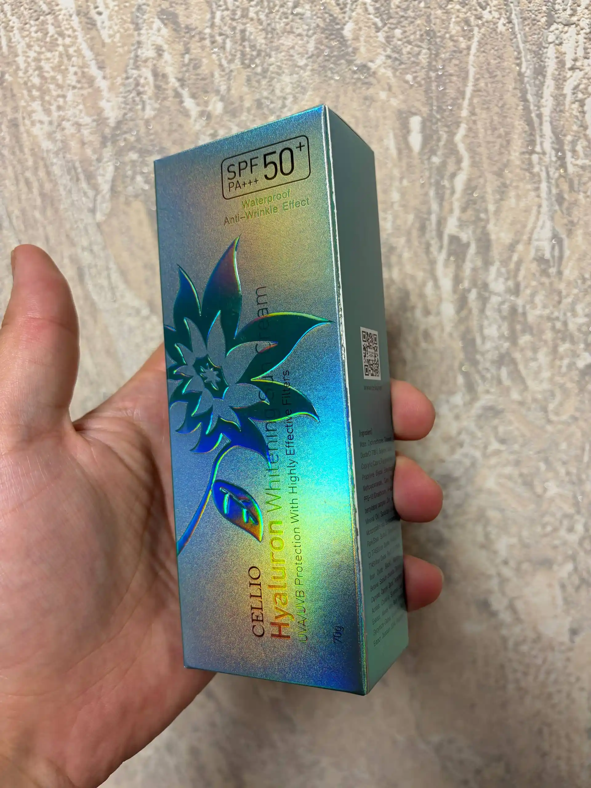 Yuz uchun namlantiruvchi va quyoshdan himoya qiluvchi krem, SPF 50+