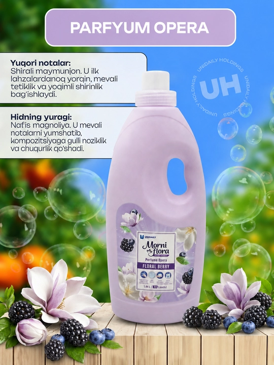 Morni Flora atirli kir yuvish konditsioneri, 1.44 litr