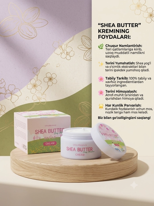 Nature Republic Shea Butter Cream, увлажняющий и освежающий крем, 100 мл - 