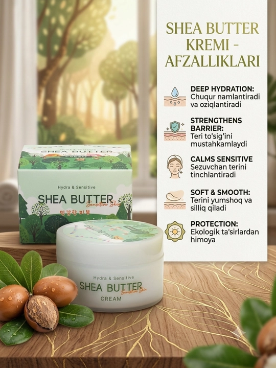 Nature Republic Shea Butter Cream, увлажняющий и освежающий крем, 100 мл - 