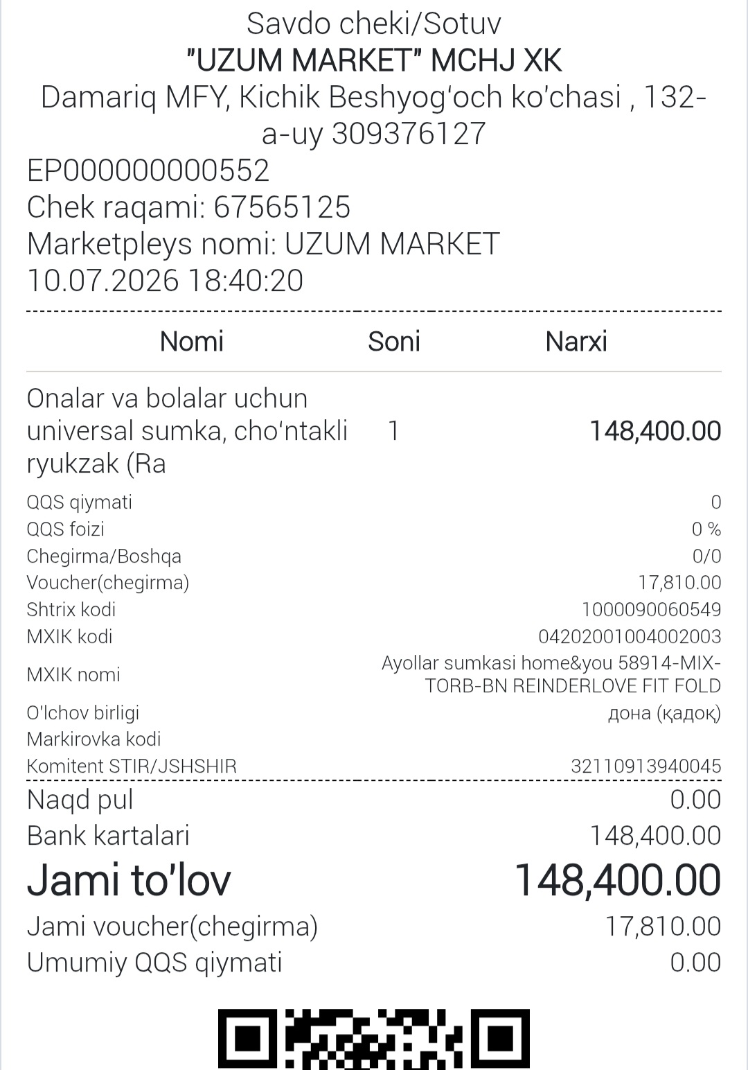 Onalar va bolalar uchun universal sumka, cho‘ntakli ryukzak