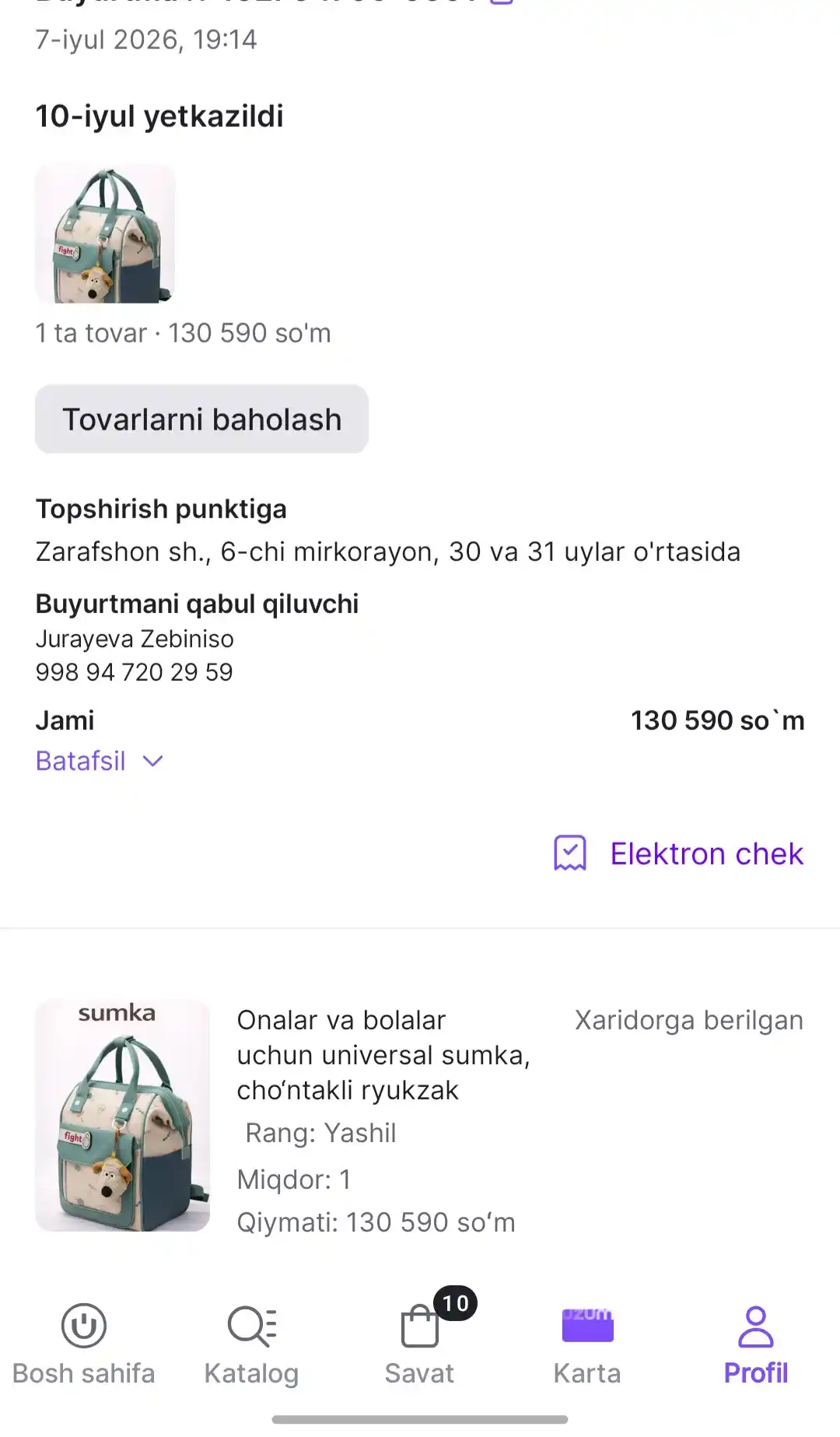 Onalar va bolalar uchun universal sumka, cho‘ntakli ryukzak