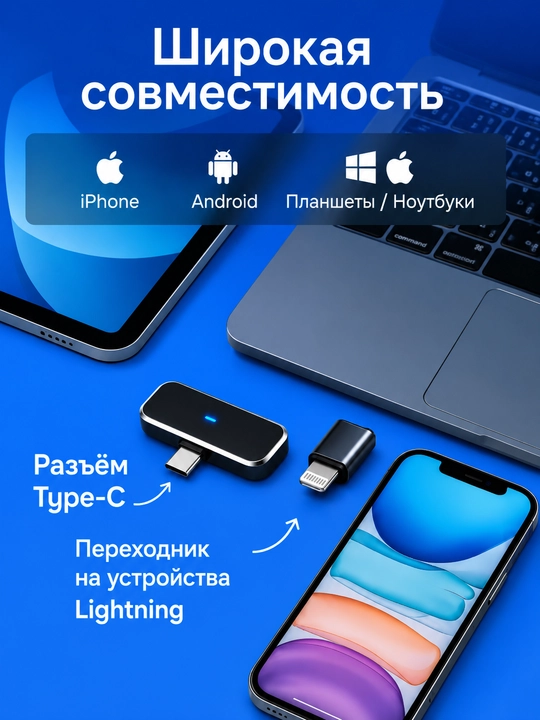 Mikrofon petlichka simsiz telefon uchun, professional mikrofon iPhone va Android uchun