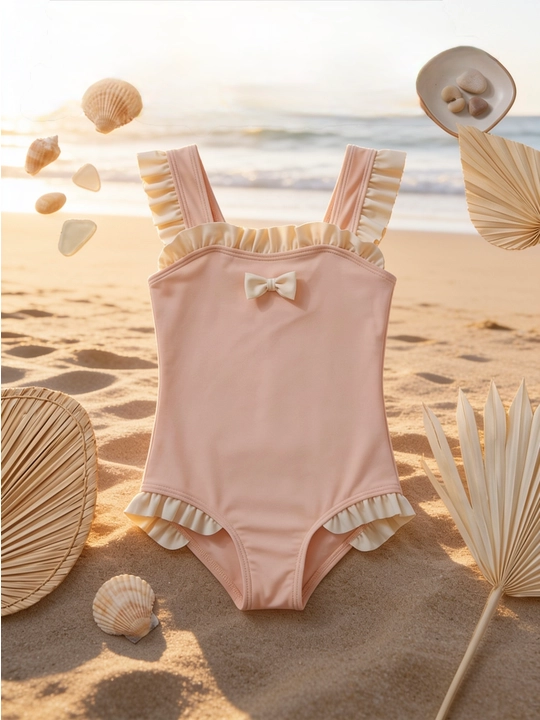 Toddler girls'ruffle One-piece qiz bolalar uchun cho'milish kiyimi - 