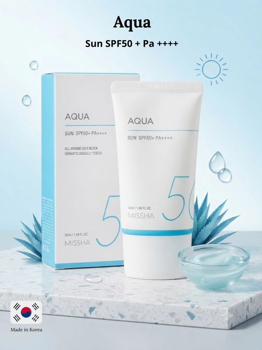Namlovchi quyosh kremi Missha All Around Safe Block Aqua Sun SPF 50+ Pa++++ - 