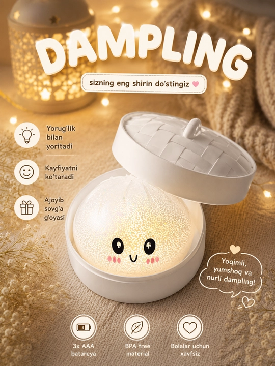 Антистресс-игрушка Squishy Dumpling мягкая для детей и взрослых - 