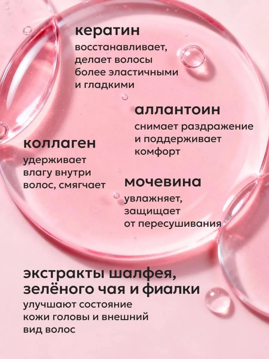 Шампунь для волос LIKATO RECONSTRUCTOR восстанавливающий с кератином, 400/1050 мл