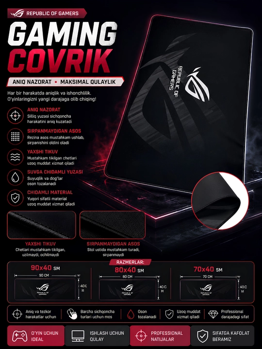 Коврик для компьютера и мыши ASUS
