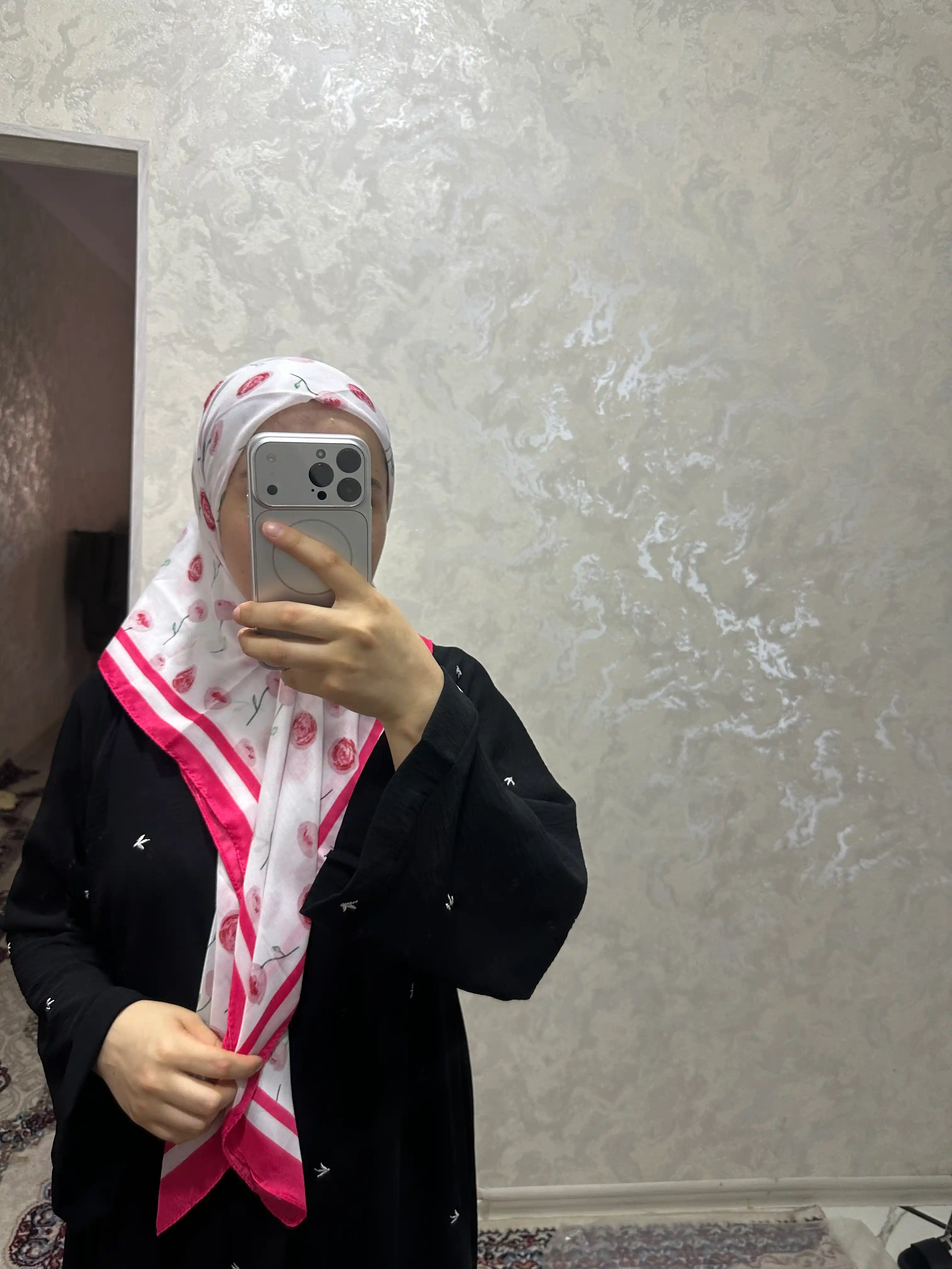 Ayollar va qizlar uchun paxta ro‘mol, hijob, 110 x 110