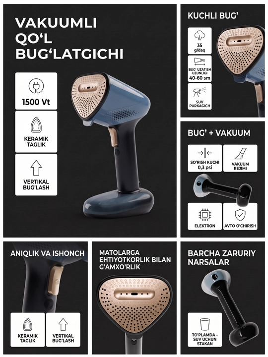 Hofmann qo‘l bug‘latgichi, 1800 Vt, 220 ml, elektron boshqaruvli