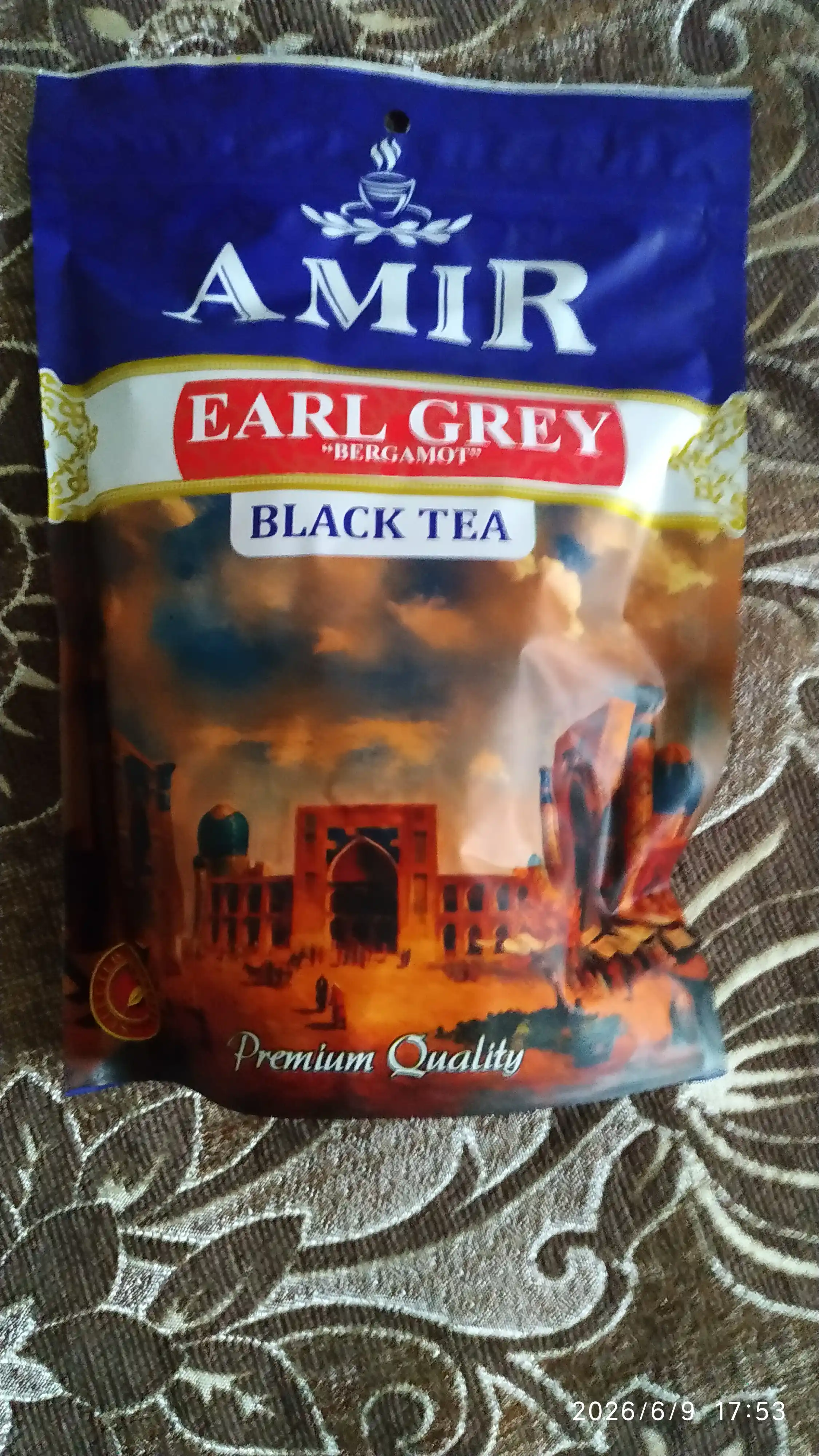Amir Tea Qora choy Seylon oliy navli Earl Grey 150 gr