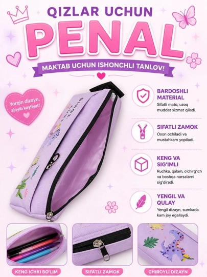 Maktab penali 2 bo'lmali o'gil bolalar va qizlar uchun, 1-5 sinflarga mos keladi