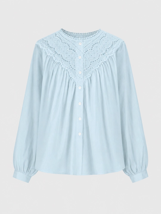 Rubashka ayollar, erkin bichimli bluzka, paxta 100% — ELLY FASHION
