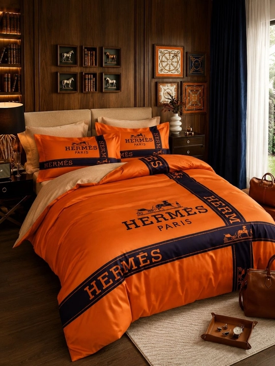 Hermes 2 kishilik choyshablar toplami 2ta yostiq 1 chuyshab 1 ta padadiyalnik - 