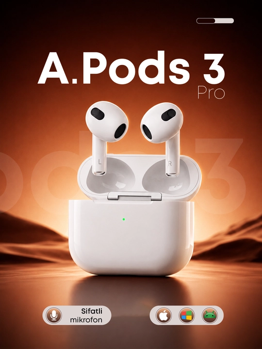 Беспроводные наушники Pods Pro 3 с сенсорным экраном Bluetoth-наушники для iPhone и Androi - 