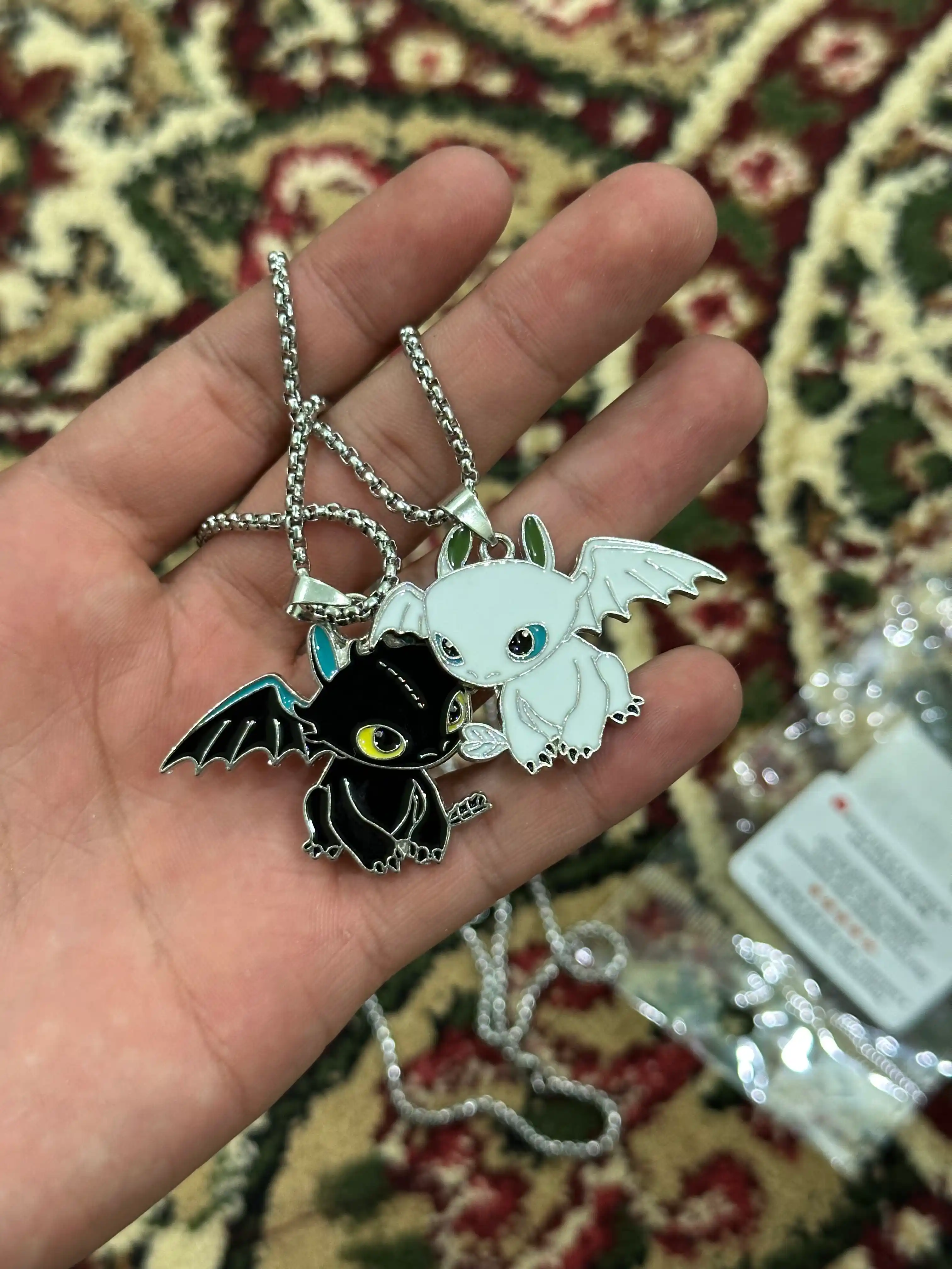 Парные брелоки дракончики для ключей сумки и рюкзака металлические kawaii