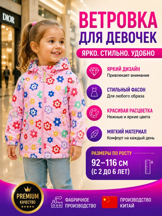 Bahor, kuz uchun qizlar uchun vetrovka