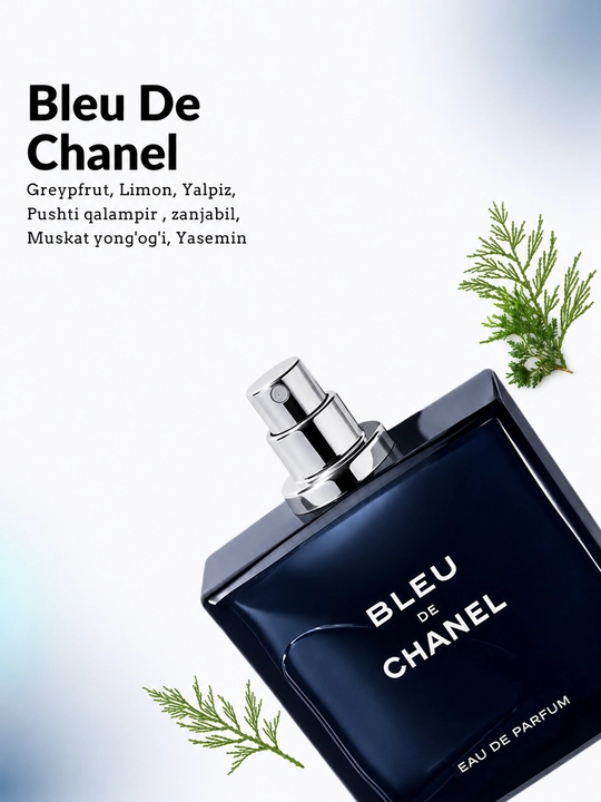Erkaklar atiri Bleu de Chanel Greypfrut Limon Zanjabil Sadr Sandal Vetiver notali parfyum