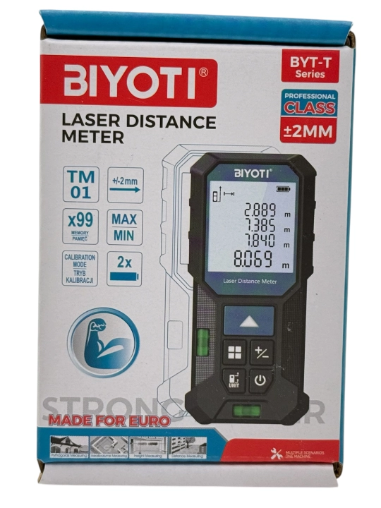 Lazerli dalnomer BIYOTI BYT-T elektron ruletka (40m, 60m, 80m, 100m, 120m)