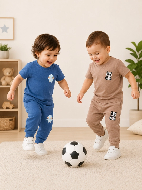 Chaqaloqlar va yosh bolalar uchun futbolka va shimlar to‘plami, 2 ta to‘plam